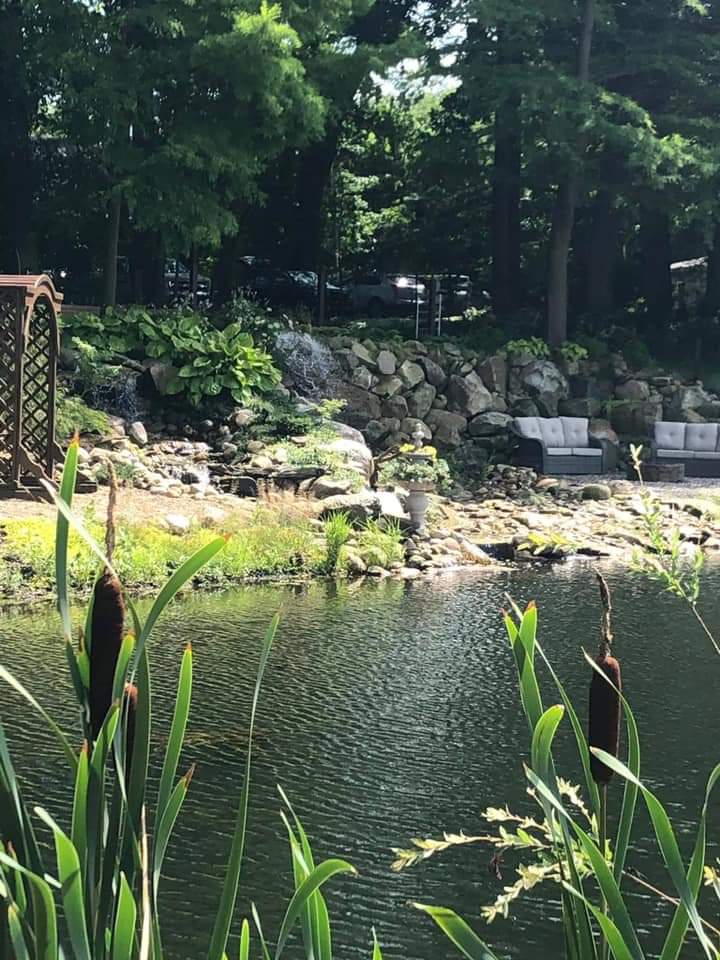 SIDE VIEW OF WATERFALL